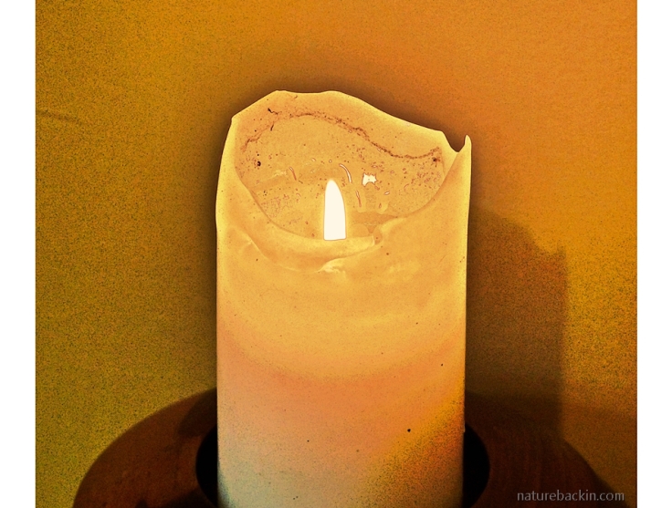 Lighted candle to remember friends and family who have died