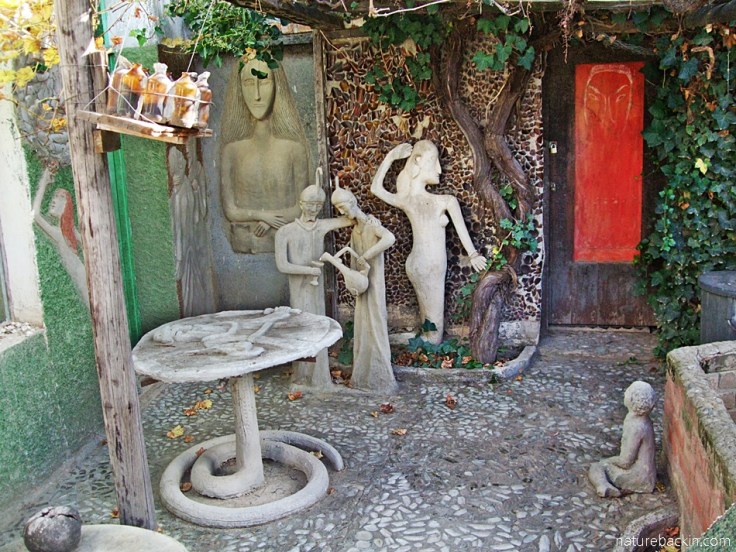 Courtyard with sculptured figures, Helen Martins' Owl House, South Africa