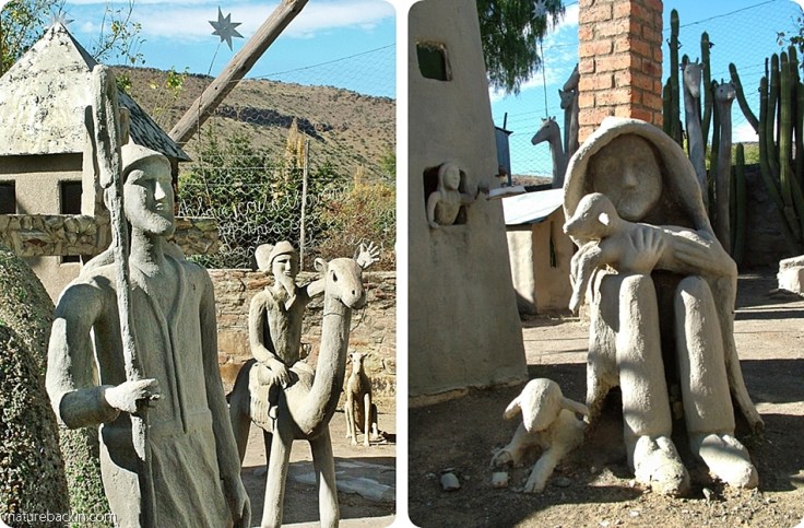 Sculptured figures, Camel Yard, Owl House, South Africa