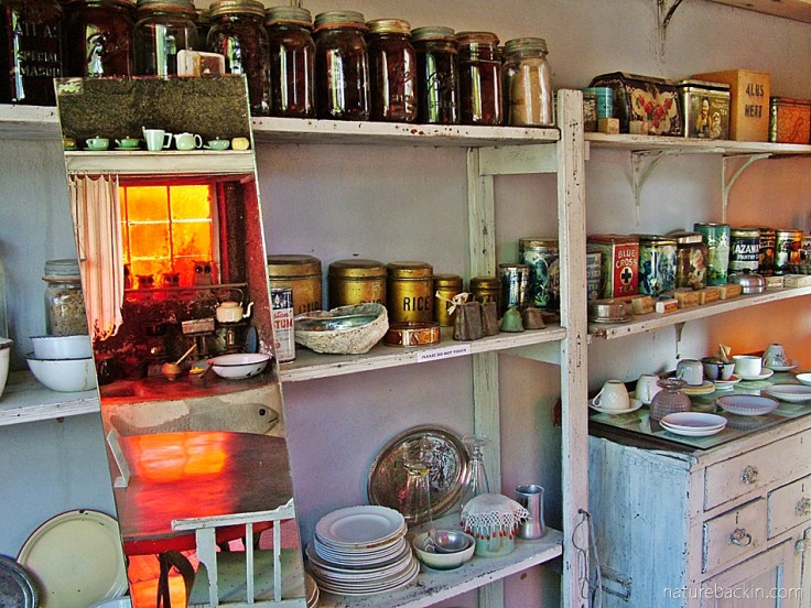 Reflection in mirror in kitchen, Owl House, Nieu Bethesda