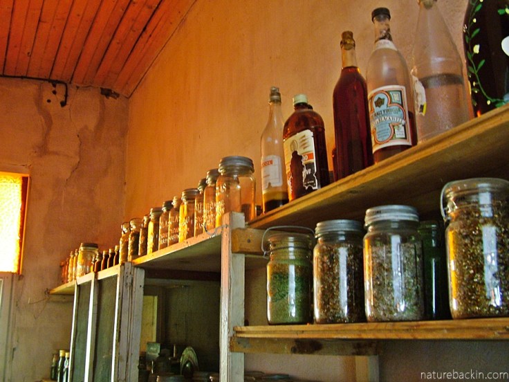 Ground glass in jars in the pantry, at Helen Martins' Owl House, South Africa