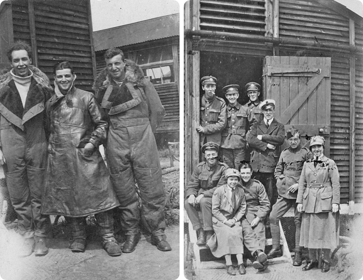 Old photos of World War 1 airship crew at an English airbase