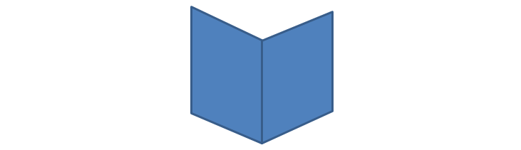 Diagram of the optical illusion: is the book open or closed?