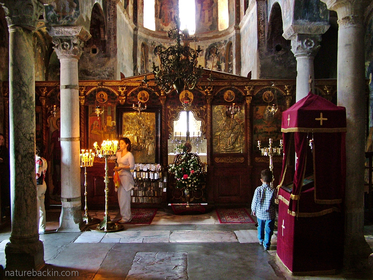 Interior of Pantanassa church, Mystras