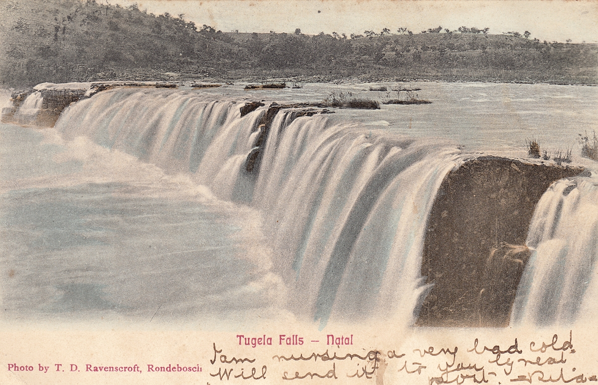 Old South African postcard depicting the Tugela Falls, Natal